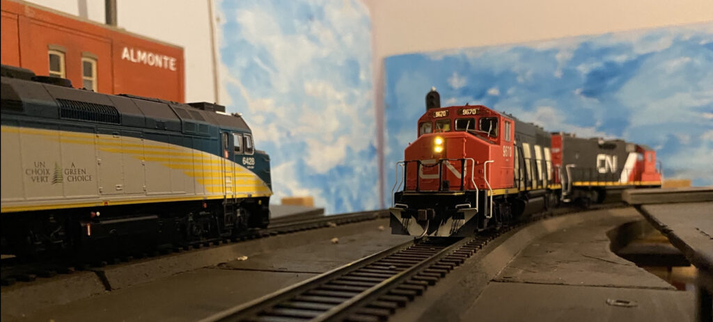 Ho Locomotive on a track