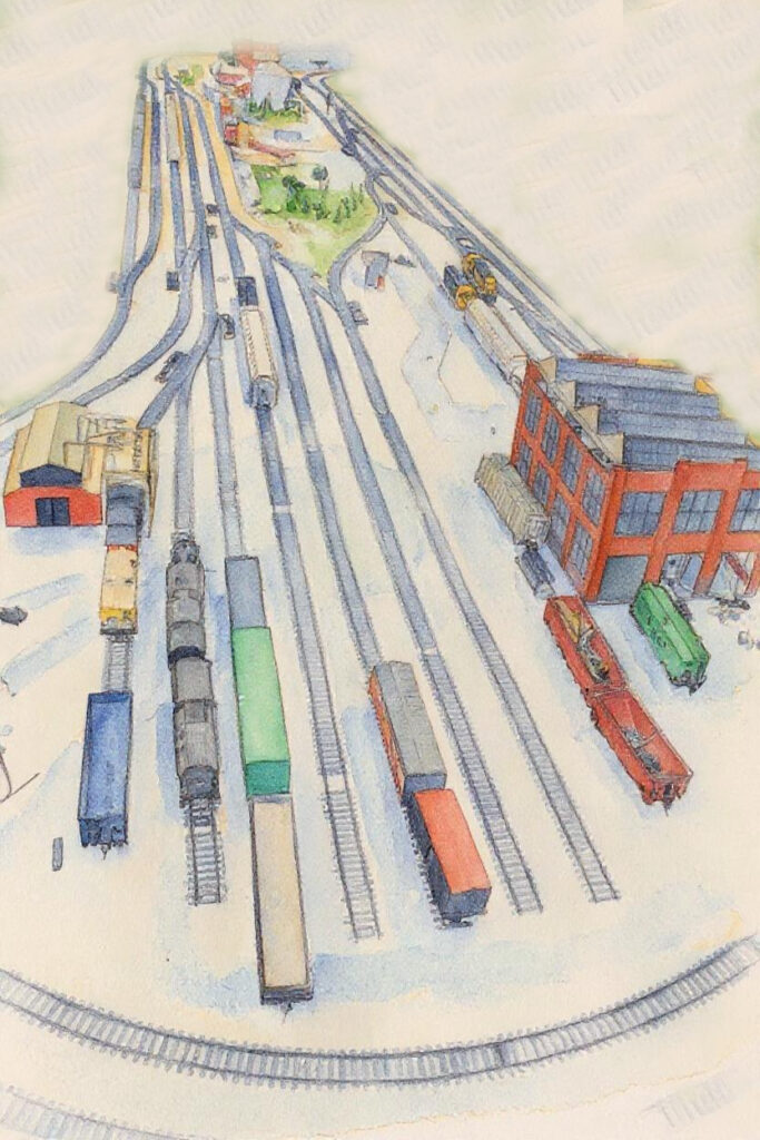 complex freight yard layout